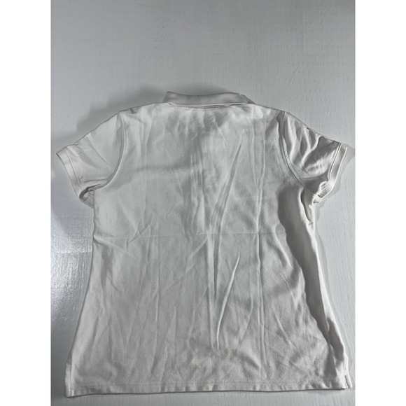 L.L. Bean Slightly Fitted Polo Women's MD Regular White Casual Preppy Outdoors - Picture 6 of 6